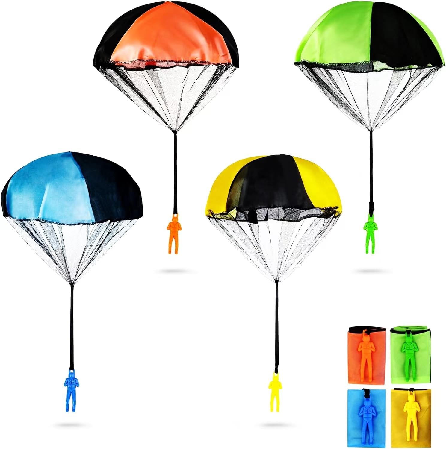 Kids Outdoor Yard Games - Hand Throwing Mini Soldier Camouflag Parachute