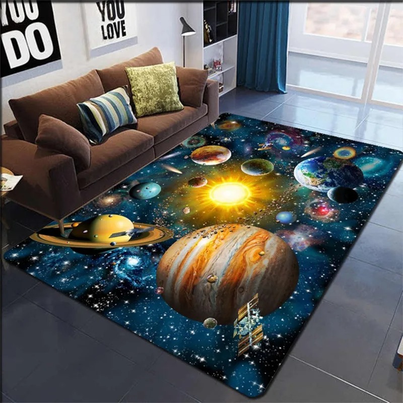 Kids Outdoor Table - VIKAMA Cartoon Planet Crystal Velvet Carpet