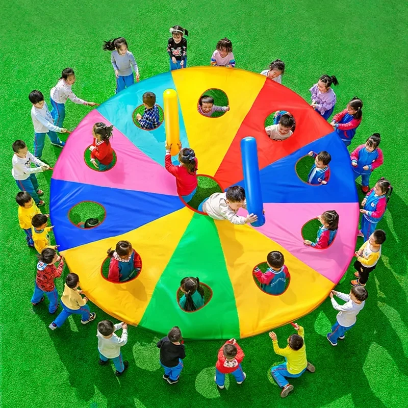 Kids Outdoor Yard Games - Rainbow Parachute Knock Gopher Multiplayer Interactive