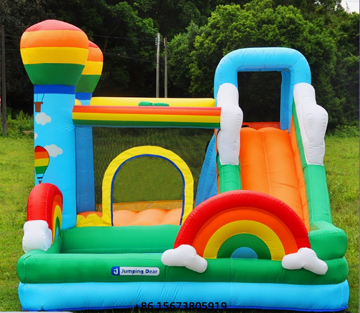 Kids Outdoor Jump House - Kids Inflatable Castle with Slide and