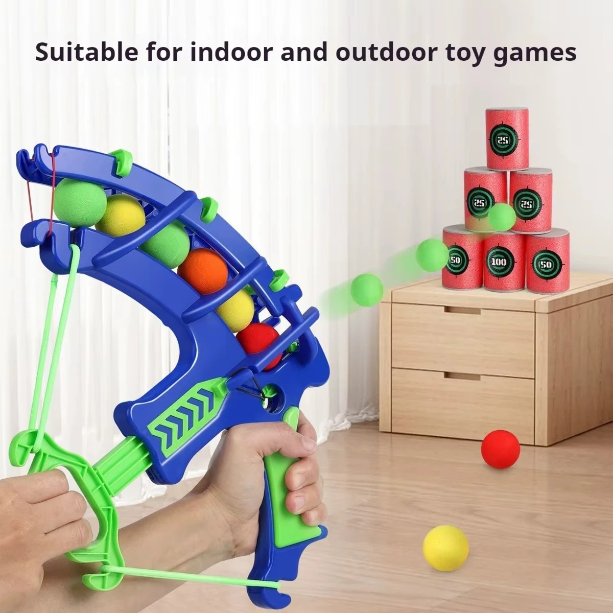 Kids Outdoor Ball - Throw Sport Slingshot Target Bubble Gun