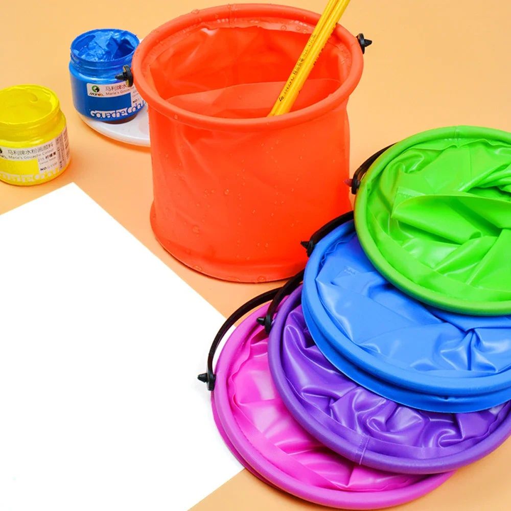 Kids Outdoor Water Toys - Collapsible Beach Sand Bucket Portable Folding