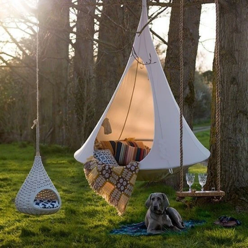 Kids Outdoor Swing - Children Swing Outdoor Garden Camp Hammock