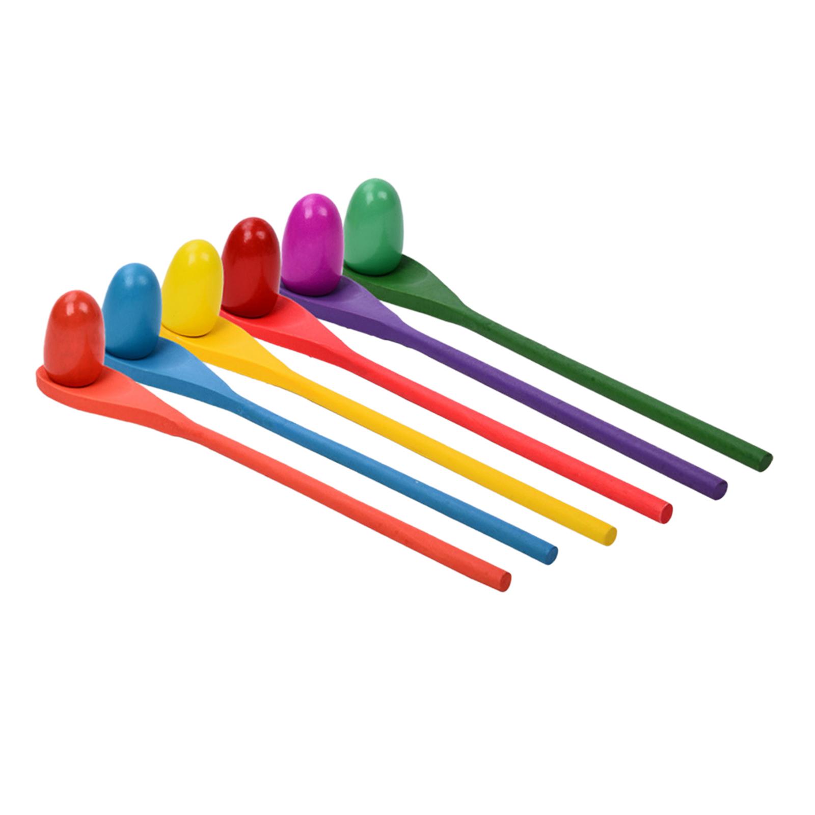 Kids Outdoor Yard Games - 6 Pieces Egg Spoon Race Game