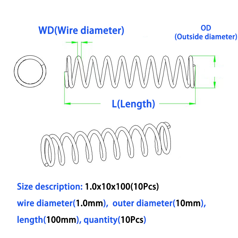 10Pcs/Lots 1.4mm Wire Stainles - Mini Trampoline Spring recension och pris