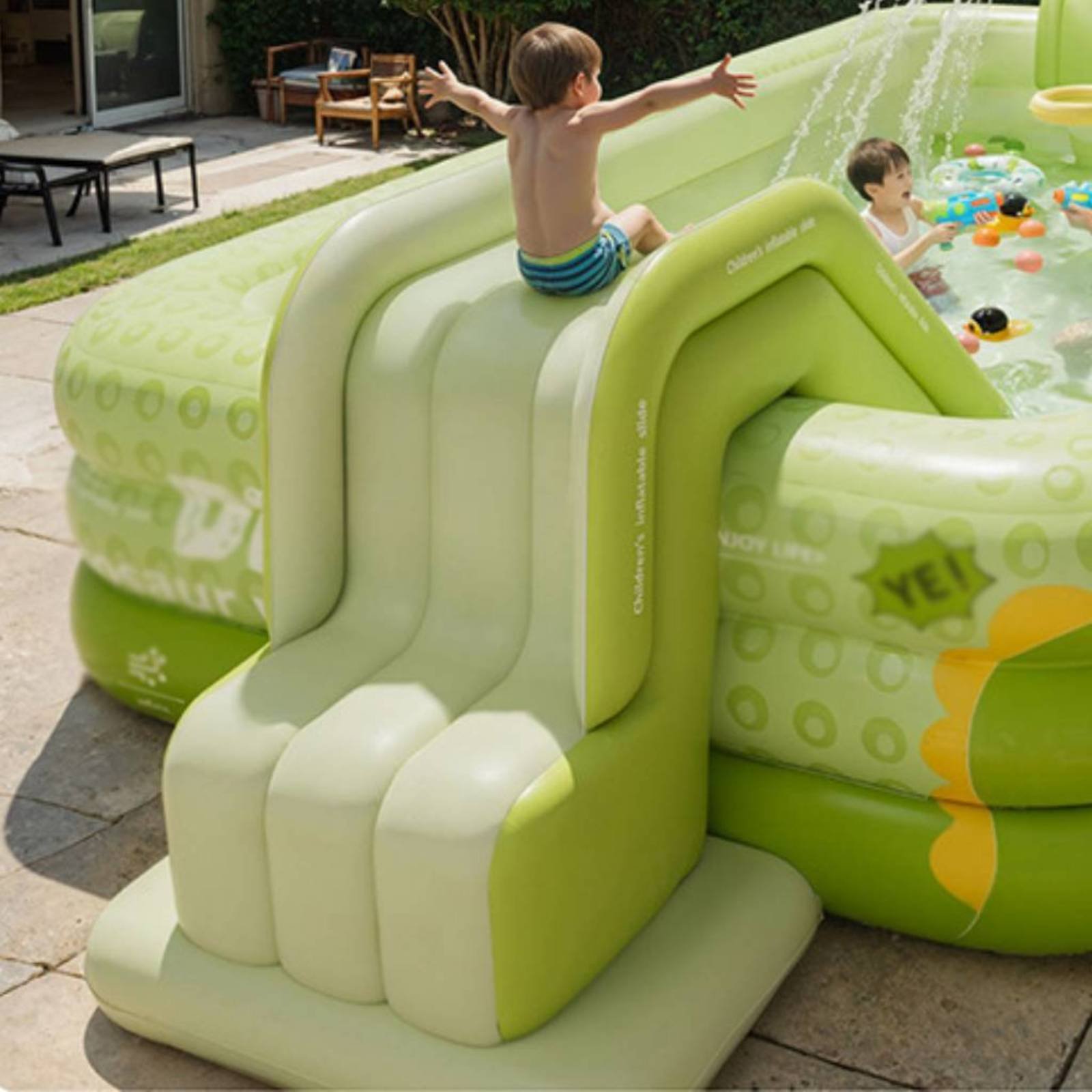 Inflatable Pool Slide Foldable - Kids Outdoor Water Toys recension och pris