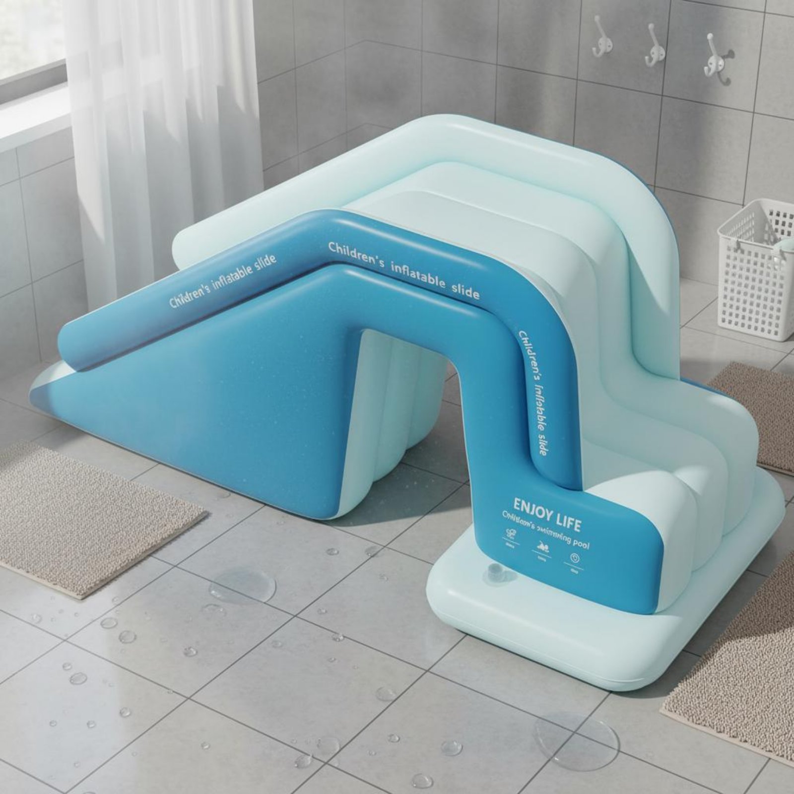 Inflatable Pool Slide Foldable - Kids Outdoor Water Toys recension och pris