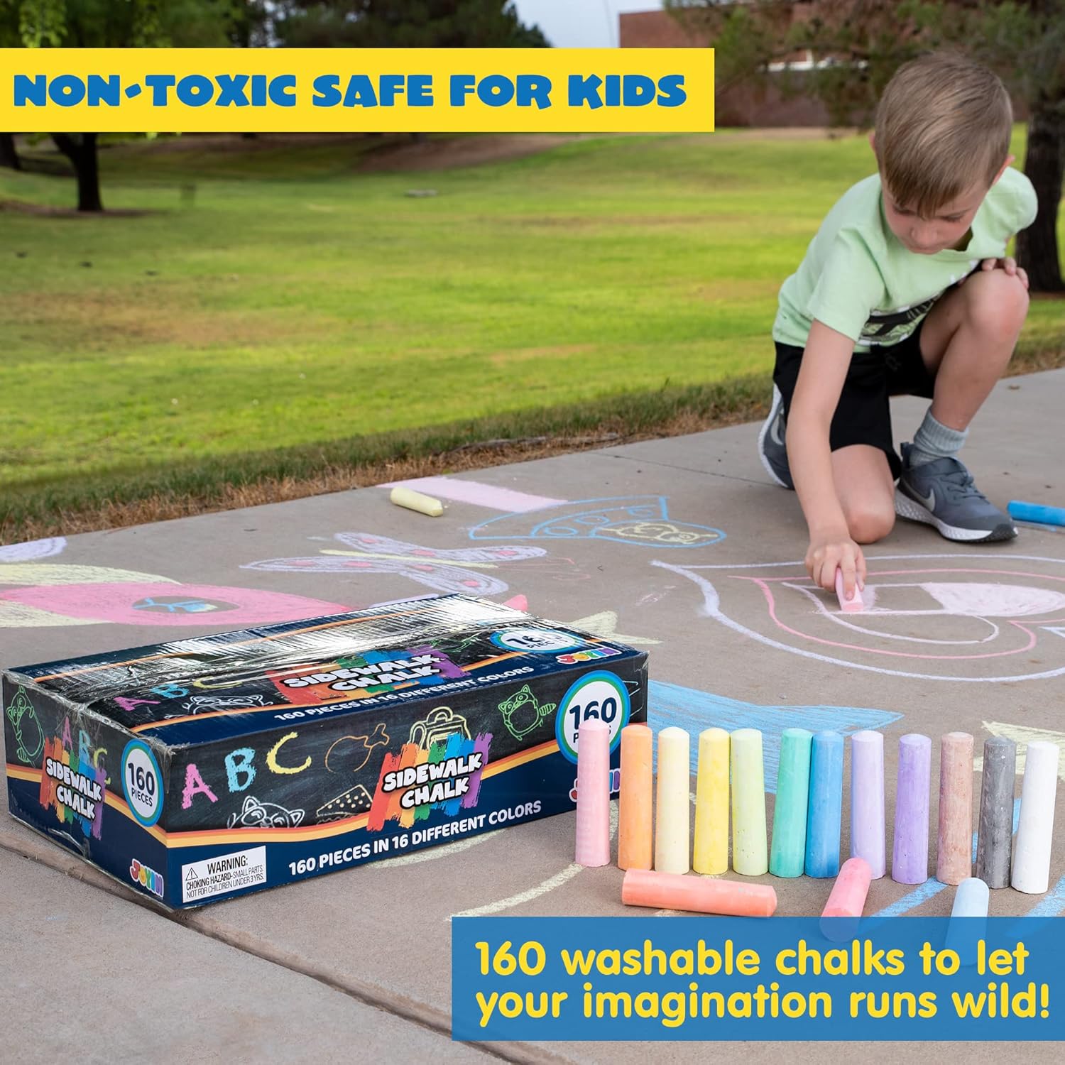 160 PCS Sidewalk Chalks Set No - Chalk Outdoor Jumbo recension och pris