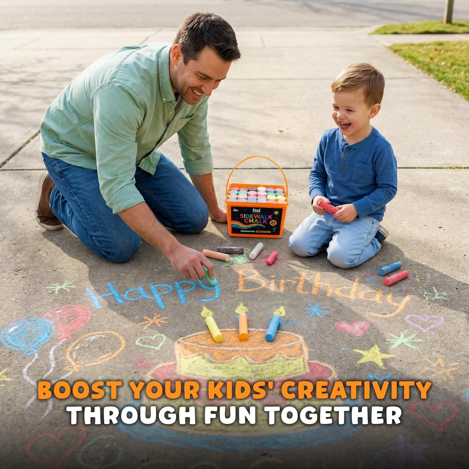 24 PCS Sidewalk Chalk for Kids - Chalk Outdoor Jumbo recension och pris
