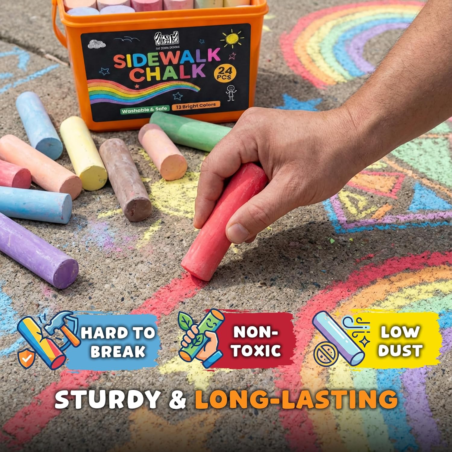24 PCS Sidewalk Chalk for Kids - Chalk Outdoor Jumbo recension och pris