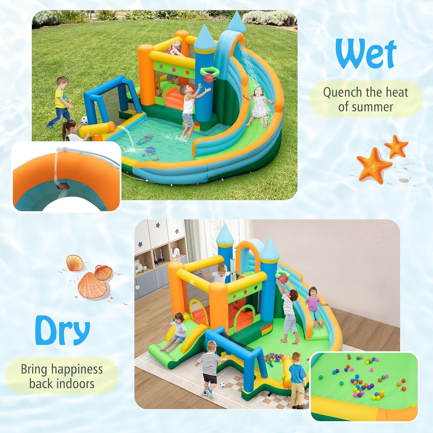 9-in-1 Inflatable Water Slide  - Kids Outdoor Ball recension och pris