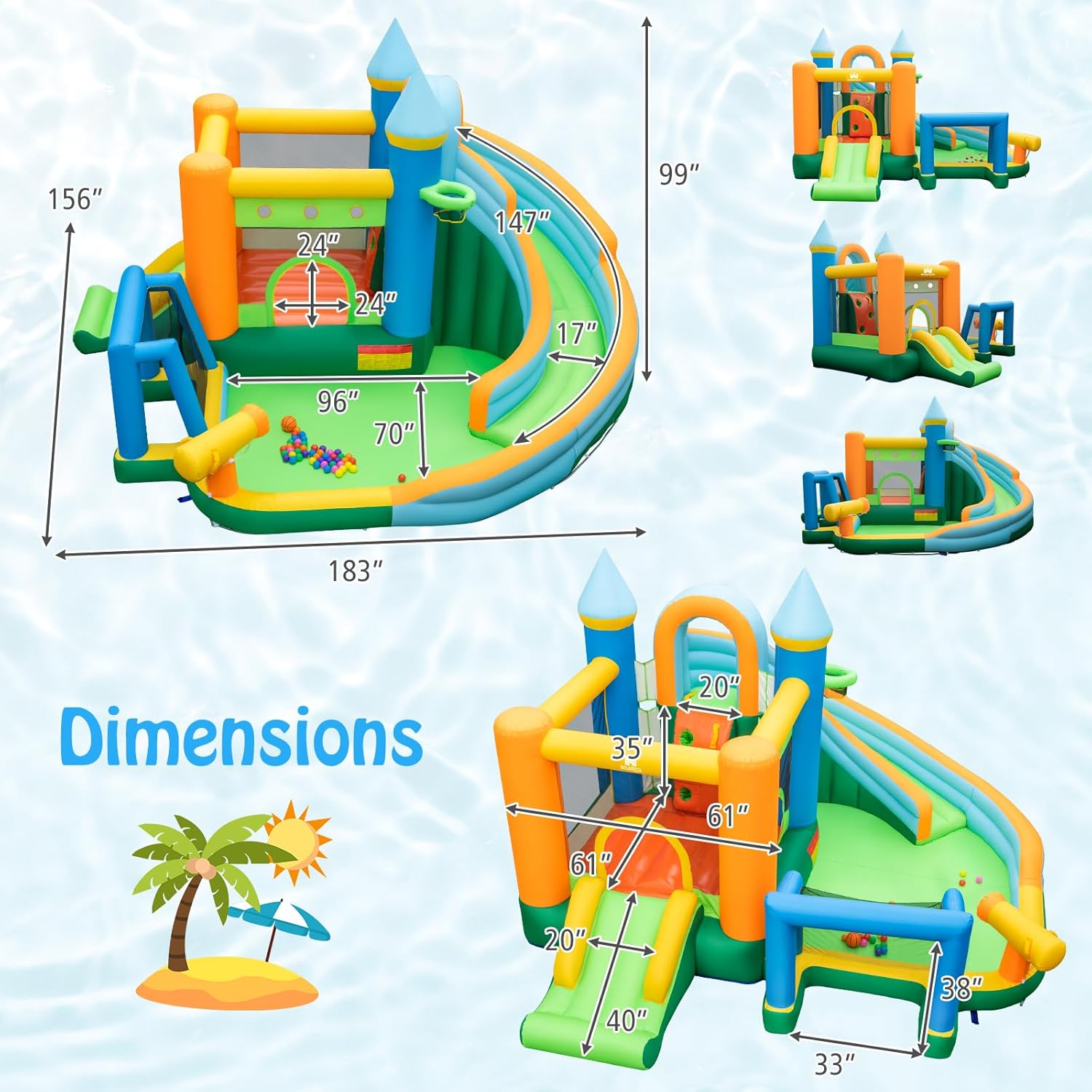 9-in-1 Inflatable Water Slide  - Kids Outdoor Ball recension och pris