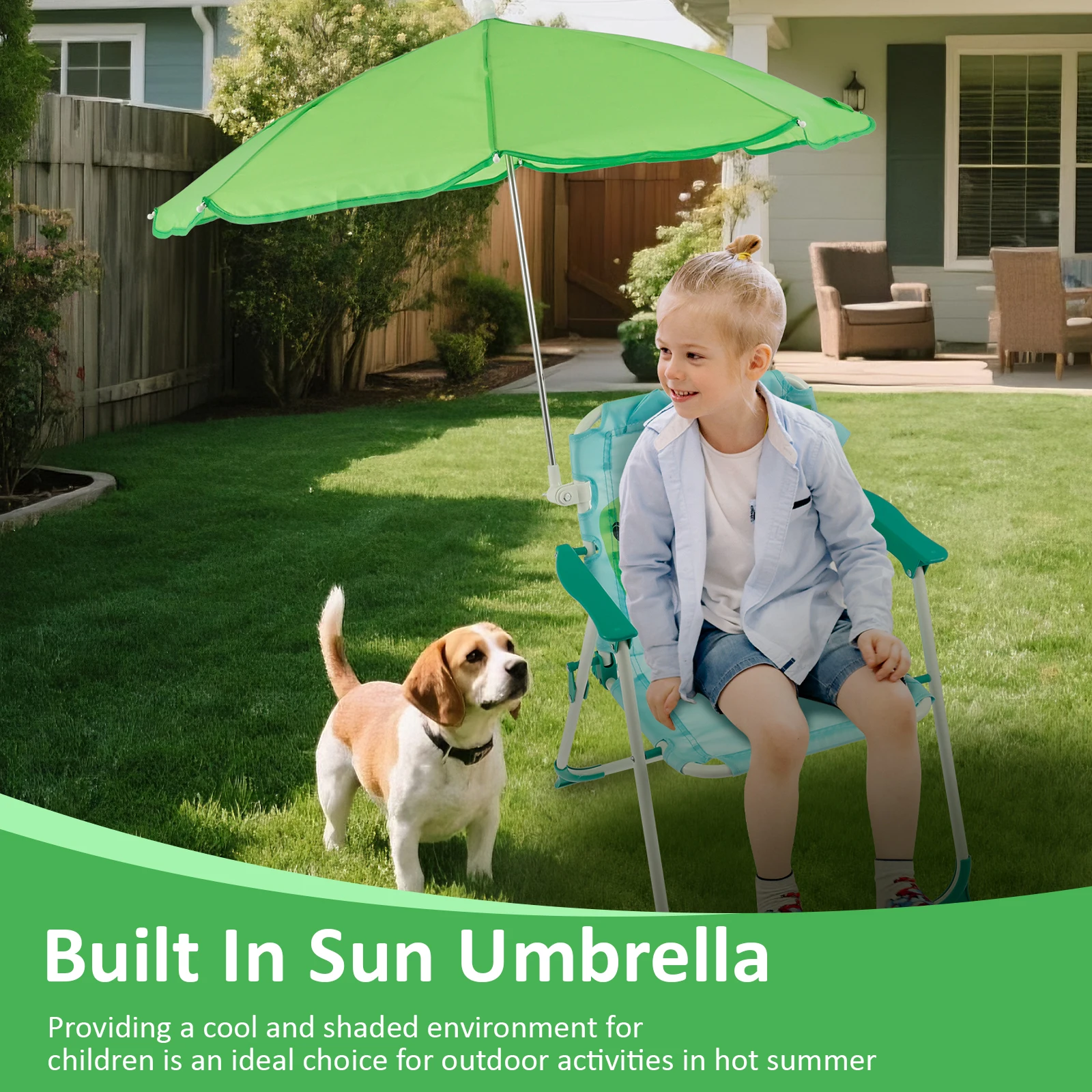 Kids Folding Beach Chair With  - Kids Outdoor Umbrella Chair recension och pris