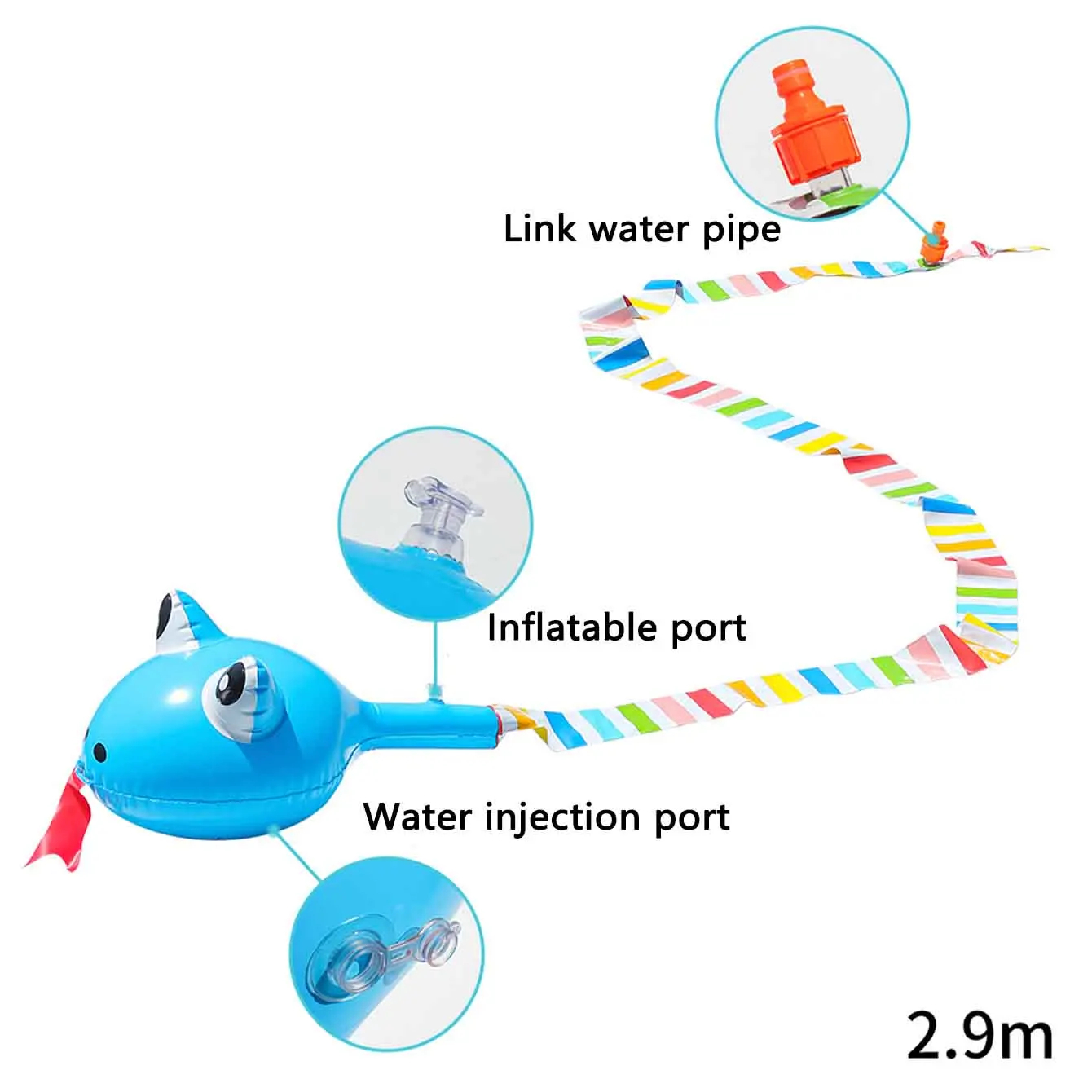 Inflatable Water Spray Snake T - Kids Outdoor Water Toys recension och pris