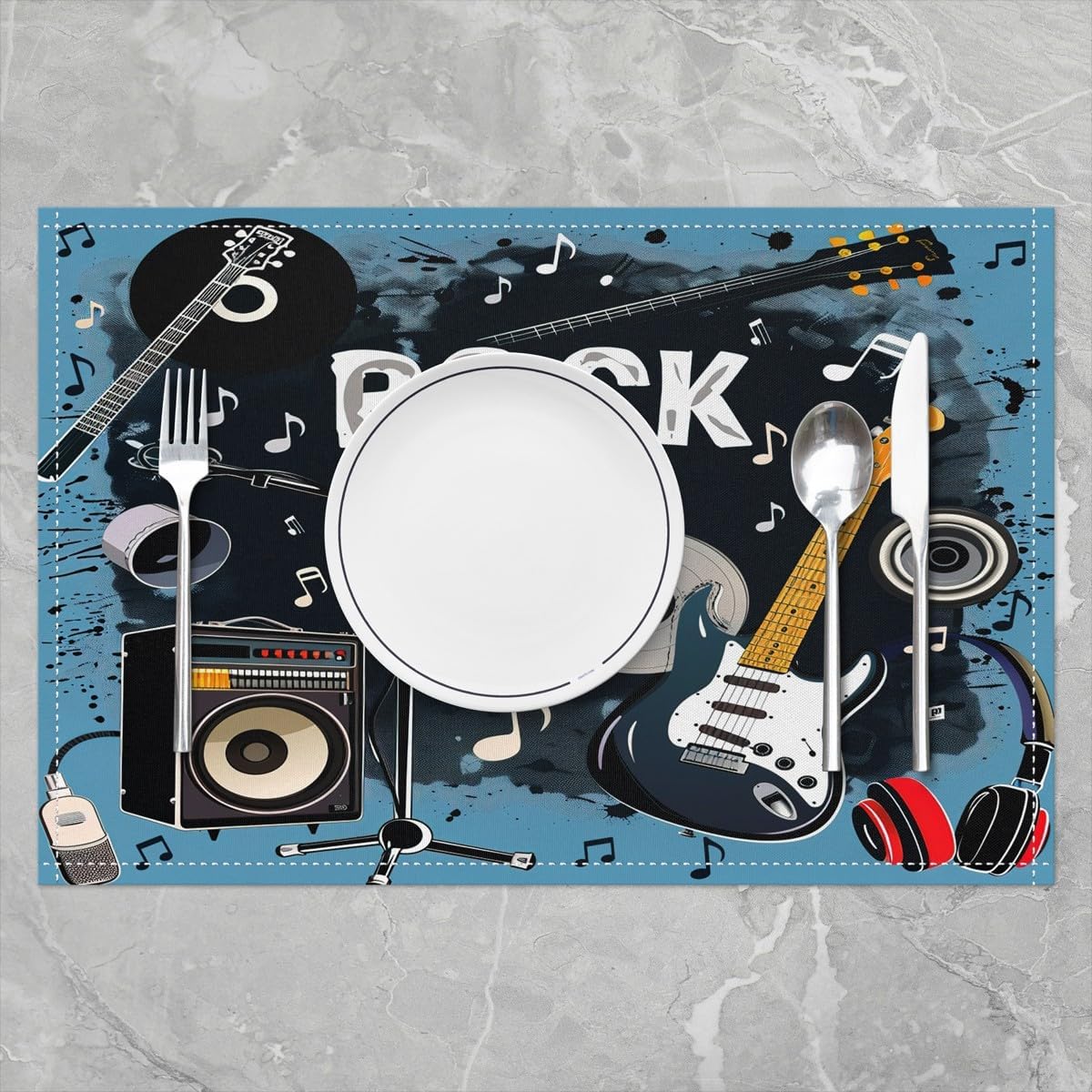 Rock Music Placemats Set of 4  - Kids Outdoor Table recension och pris