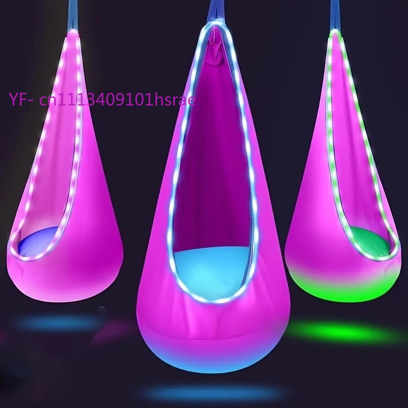Glowing LED Inflatable Hammock - Kids Outdoor Swing Chair recension och pris