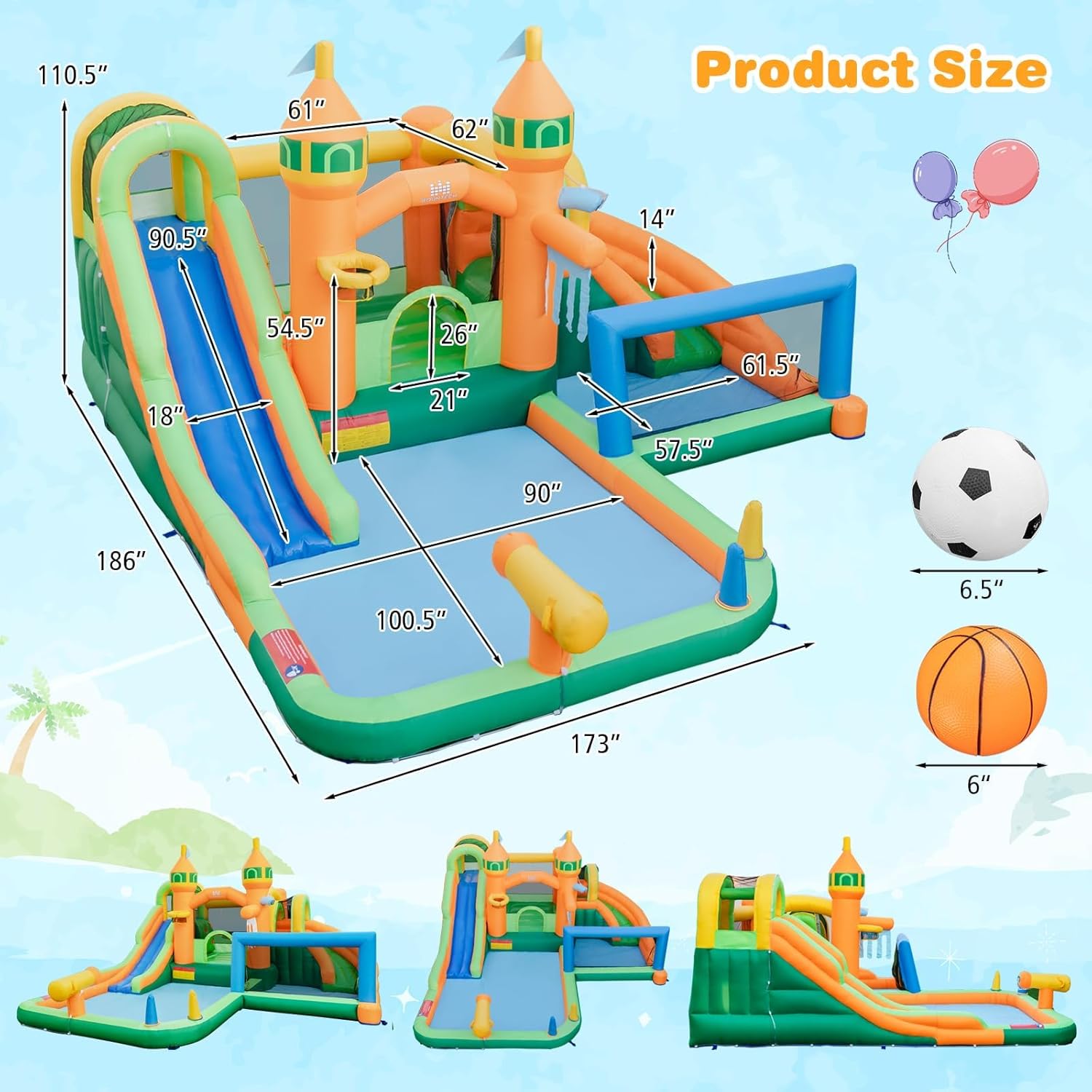 9-in-1 Inflatable Water Park B - Kids Outdoor Jump House recension och pris